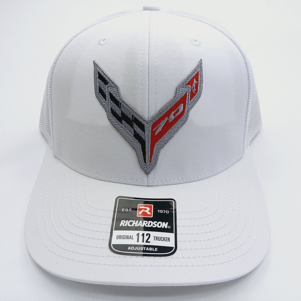 Richardson White Trucker Hat with Logo